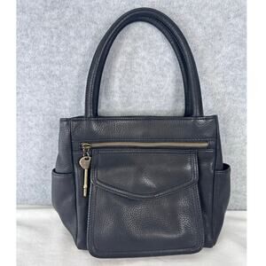 VTG 1954 Fossil Shoulder Bag 75082 Soft Black Leather Mini Purse Crossbody